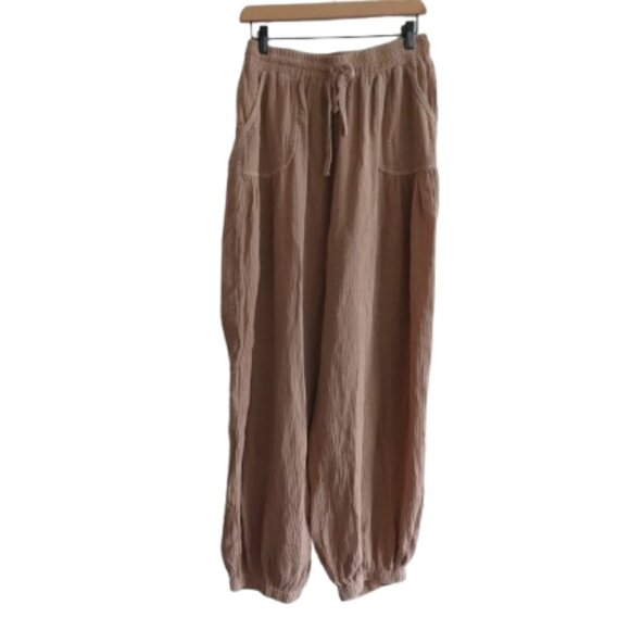 Anthropologie Tan Wide-Leg Pants - Picture 1 of 15
